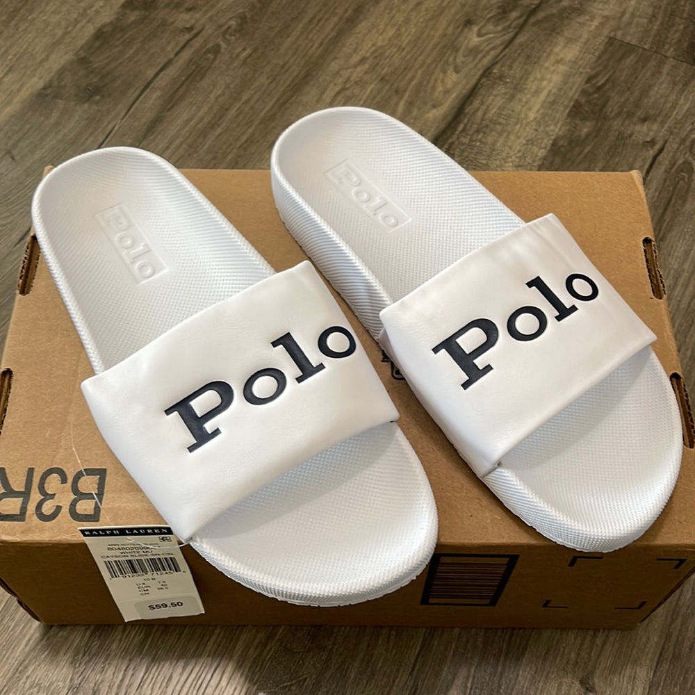 Polo Ralph Lauren White MU Cayson Slide